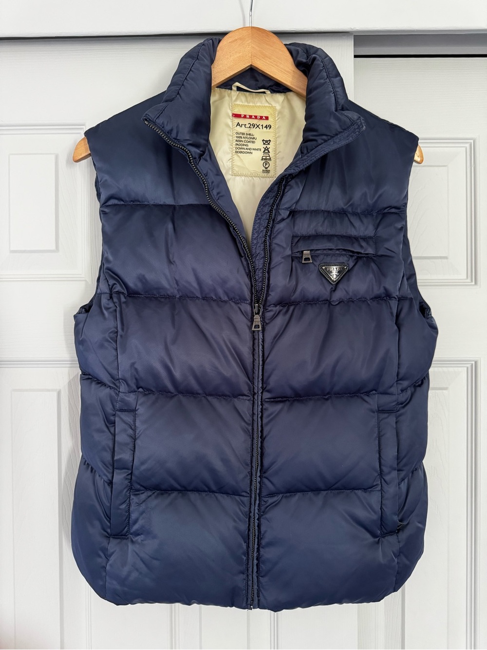 Prada Women’s Navy Blue Puffer Vest Size 44